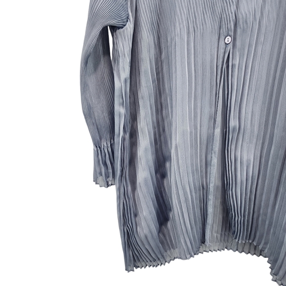 Bodil Women's Poly Chiffon Plisse Button Front Sheer Tunic Dress - XL - Picture 4 of 8